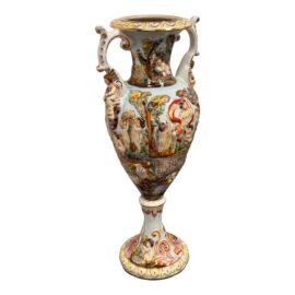 Capodimonte Italian Hand Painted Porcelain Urn