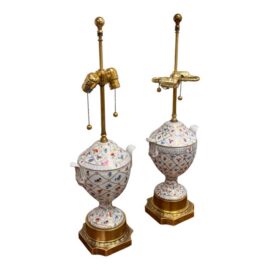 Vintage Frederick Cooper Porcelain Table Lamps - a Pair
