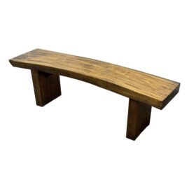 Sculptural Solid Wood Bench