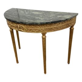 Burton Ching Giltwood Console Table With Marble Top