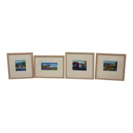 Steve Howie Signed Tasmania, Australia Architectural Artworks, Set of Four