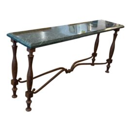 French Baroque Empress Green Marble Console Table