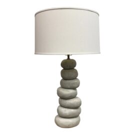 Indonesian Stacking Faux Stone Table Lamp