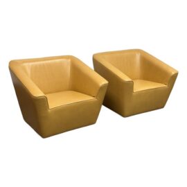 José Manuel Ferrero for EstudiHac by Sancal Spain Tea Lounge Chairs, Pair. Original Price: $5,600