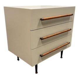 NEW Brownstone Audrey Rattan Handle Taupe Nightstand. Original Price: $1,800