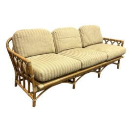 McGuire Furniture Cathedral Three Seater Sofa, Vintage