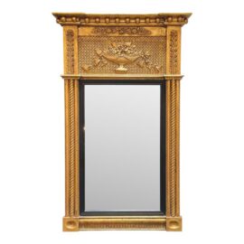 Federal Style Gilt Wood Trumeau Mirror, Vintage
