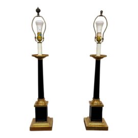 Neoclassical Style Column Buffet Table Lamps, Pair
