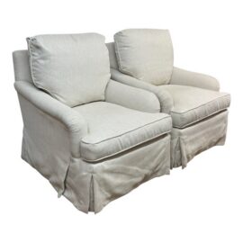 Baker Furniture Simmons Lounge Chairs, Pair. Estimated Price: $9,000