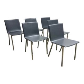 CB2 Phoenix Carbon Gray Dining Chairs, Set of Six. Original Price: $900