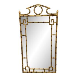 Regency Style Giltwood Faux Bamboo Wall Mirror. Original Price: $600
