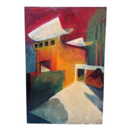 Katherine Dunn Giacometti Courtyard Oil Painting. Original Price: $7,900