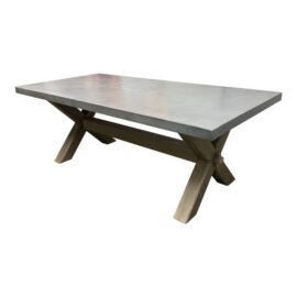 Pottery Barn Abbott Concrete + Acacia Outdoor Dining Table. Original Price: $2,500
