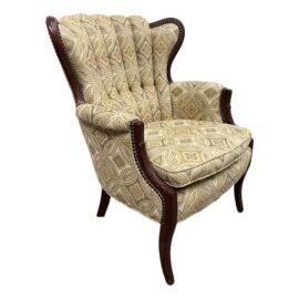 Tufted Channel Wingback Arm Chair