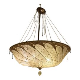 Feneri Lighting & Co. Fortuny-Style Hand-Painted Light Pendant. Estimate Price: $3,000