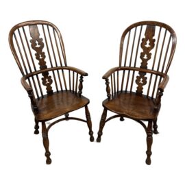 Antonios Antiques English Windsor Armchairs, Pair