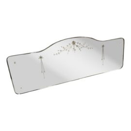 Art Deco Etched Floral Frameless Vanity Mirror