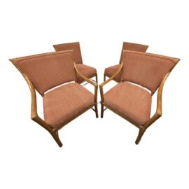 Orlando Diaz-Azcuy for McGuire Furniture Prescott Dining Chairs, Set of Four