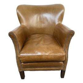 Sunrise Home Leather Wingback Armchair. Original Price: $3,000