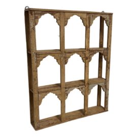 Reclaimed Wooden Topi Arch Wall Fixed Shelves, 20th Century