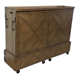 Foundry Select Queen Ambrosia Rolling Cabinet Bed Frame. Original Price: $2,600