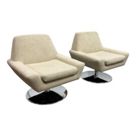 DellaRobbia Tech Swivel Chairs, Pair. Original Price: $8,900