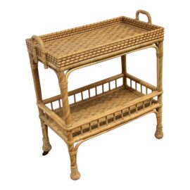 Serena & Lily South Seas Rattan Side Cart, Natural. Original Price: $530