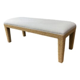 Coastal Rope Wrapped Upholstered Bench