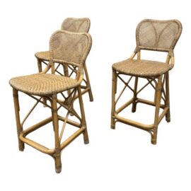 Palecek Jordan Counter Stools, Set of Three. Original Price: $3,700