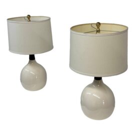 Cort Furniture Bone & Rosewood Table Lamps, Pair