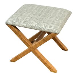 Serena & Lily Balboa Rattan X-Base Stool. Original Price: $550
