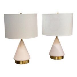 West Elm Metalized Glass Table Lamps, Pair. Original Price: $360