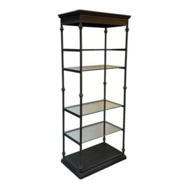 Towering Metal + Glass Etagere