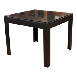 Parsons Style Glass Top Dining Table