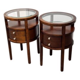 Sitcom Furniture Blak Side Tables, Pair. Original Price: $860