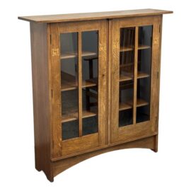 Stickley Furniture Harvey Ellis Design Bookcase With Inlay. Original Price: $7,275