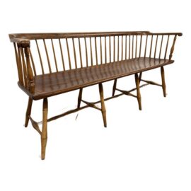 Philadelphia Low Back Windsor Eight Legger Settee, 18th Century Antique