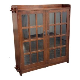 Stickley Furniture Mission Double Bookcase With Glass Doors, Model 89-645. Original Price: $7,700