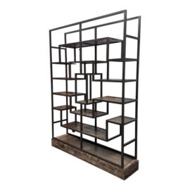 Bespoke Modernist Oak Wood + Metal Shelving Unit. Estimated Price: $4,000