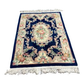 4ft × 6ft Chinese Floral Wool Area Rug