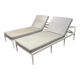 Janus Et Cie Outdoor Azimuth Chaise Lounges, Pair. Original Price: $13,150