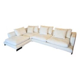 Camerich Slipcover White Linen Sectional. Original Price: $6,300