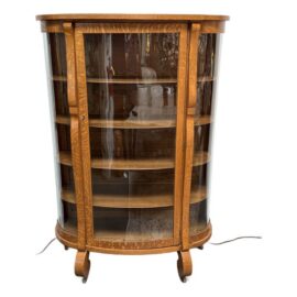 Tiger Wood Curio Cabinet, Antique