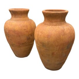 Italian Terra Cotta Outdoor/Indoor Pots, Pair. Original Price: $2,400