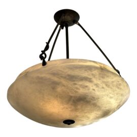 Basic Source Alabaster Semi-Flush Pendant. Estimate Price: $2,200