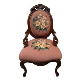 American Wood Carving Company Needlepoint Sitting Chair
