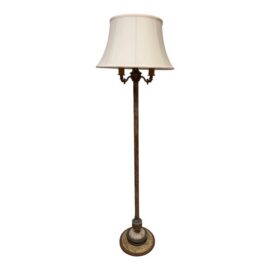 French Provincial Style Torchiere Lamp, Antique
