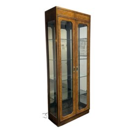 Campaign Style Curio Display Cabinet