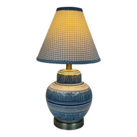 Ceramic Blue + White Table Lamp