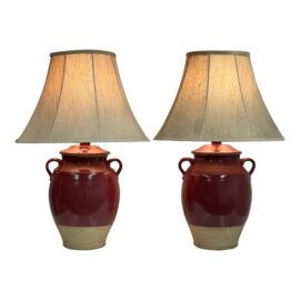 Rowe Pottery Works Table Lamps, Pair